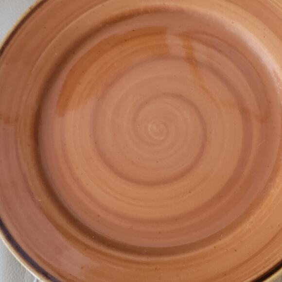 Thomson Pottery Kenya Brown Yellow Swirl Salad Plates Set of 2 - Picture 2 of 7